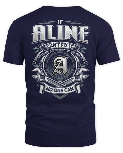 ALINE AP81-K4-626 - Personalized Ahmed Quote Apparel “If Ahmed Can't Fix It, No One Can” - Unisex Standard T-Shirt - Navy
