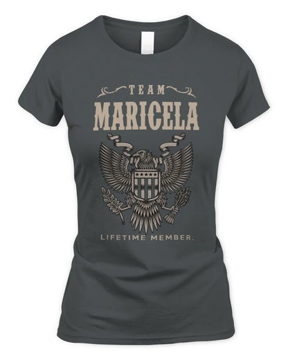 MARICELA TP06-K82 – Personalized Classic Style Apparel “Team NAME Lifetime Member” - Women's Standard T-Shirt - Charcoal
