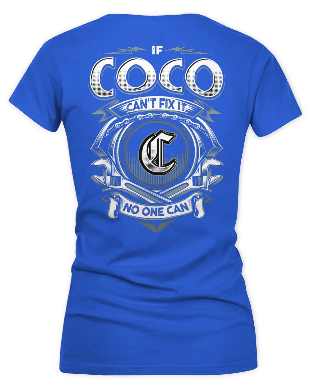 COCO AP81-K4-626 - Personalized Ahmed Quote Apparel “If Ahmed Can't Fix It, No One Can” - Women's V-Neck T-Shirt - Royal