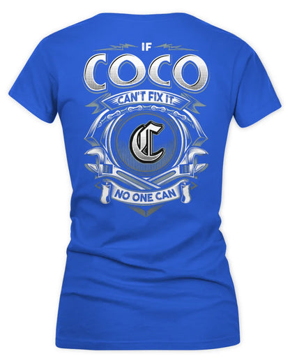 COCO AP81-K4-626 - Personalized Ahmed Quote Apparel “If Ahmed Can't Fix It, No One Can” - Women's V-Neck T-Shirt - Royal