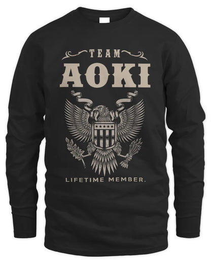 AOKI TP06-K82 – Personalized Classic Style Apparel “Team NAME Lifetime Member” - Men's Long Sleeved T-Shirt - Black
