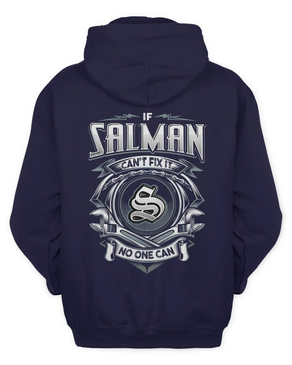 SALMAN AP81-K4-626 - Personalized Ahmed Quote Apparel “If Ahmed Can't Fix It, No One Can” - Unisex Hoodie - Navy