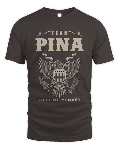 PINA TP06-K82 – Personalized Classic Style Apparel “Team NAME Lifetime Member” - Unisex Standard T-Shirt - Dark Chocolate