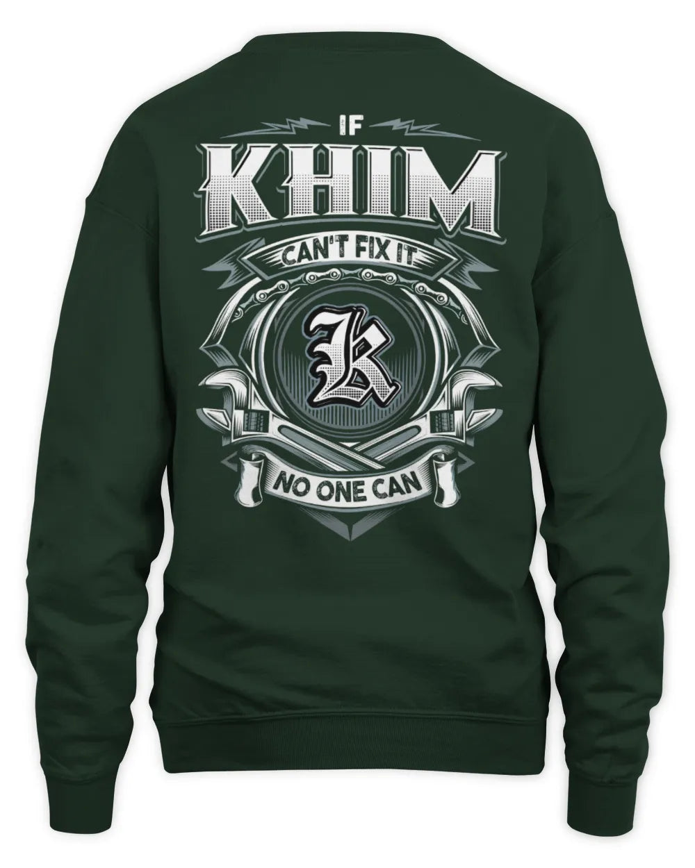KHIM AP81-K4-626 - Personalized Ahmed Quote Apparel “If Ahmed Can't Fix It, No One Can” - Unisex Sweatshirt - Forest Green