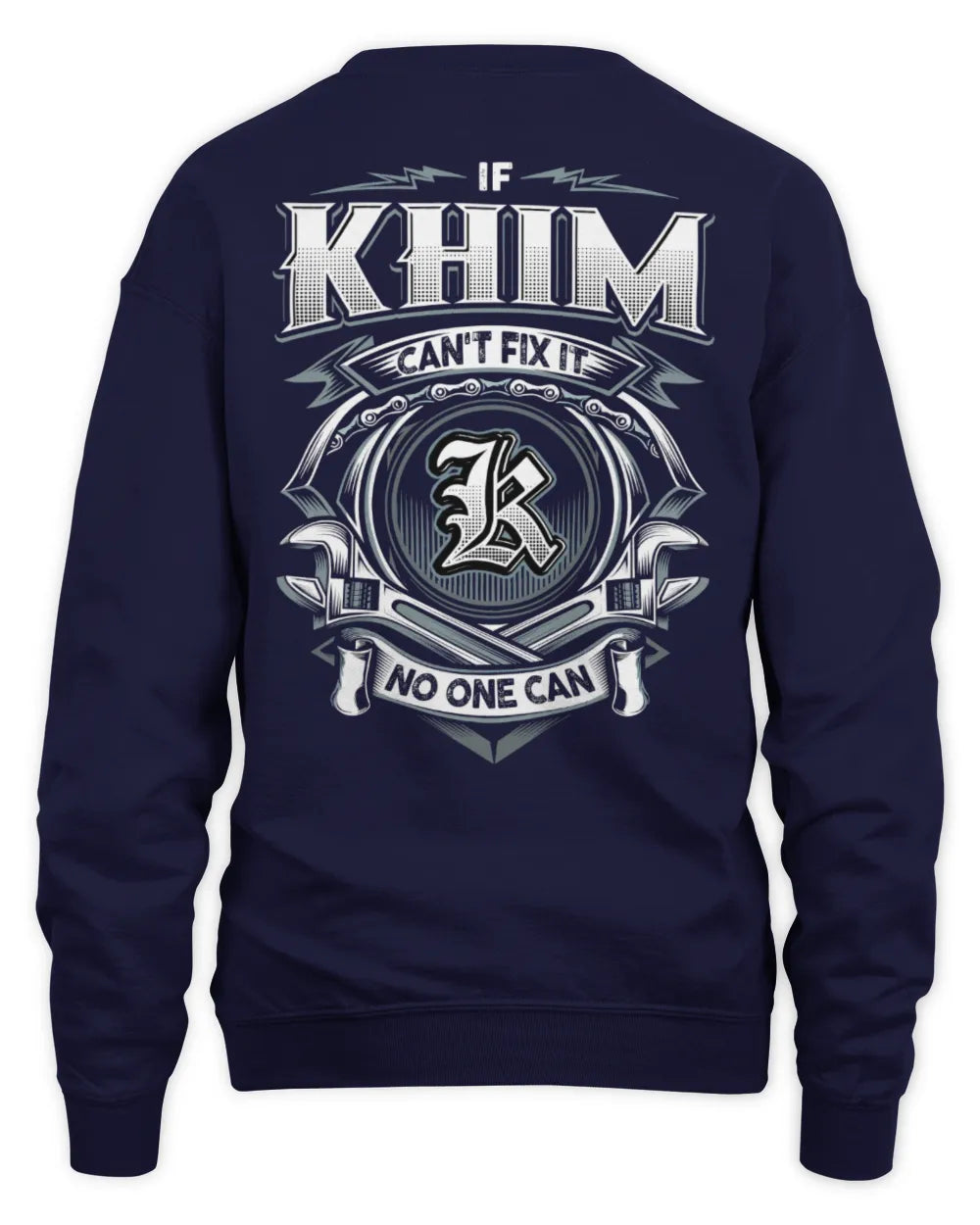 KHIM AP81-K4-626 - Personalized Ahmed Quote Apparel “If Ahmed Can't Fix It, No One Can” - Unisex Sweatshirt - Navy
