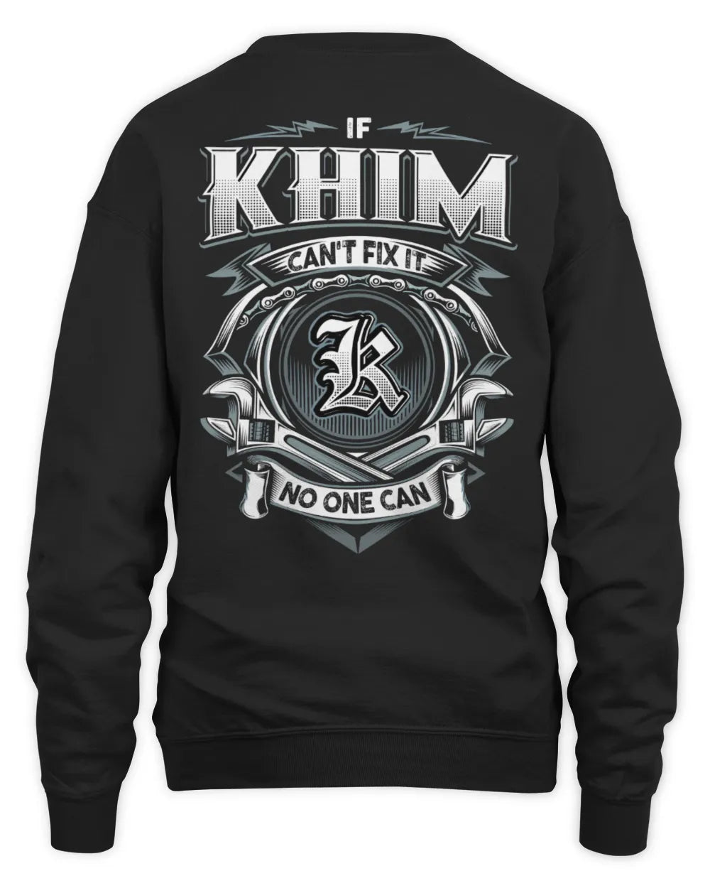 KHIM AP81-K4-626 - Personalized Ahmed Quote Apparel “If Ahmed Can't Fix It, No One Can” - Unisex Sweatshirt - Black
