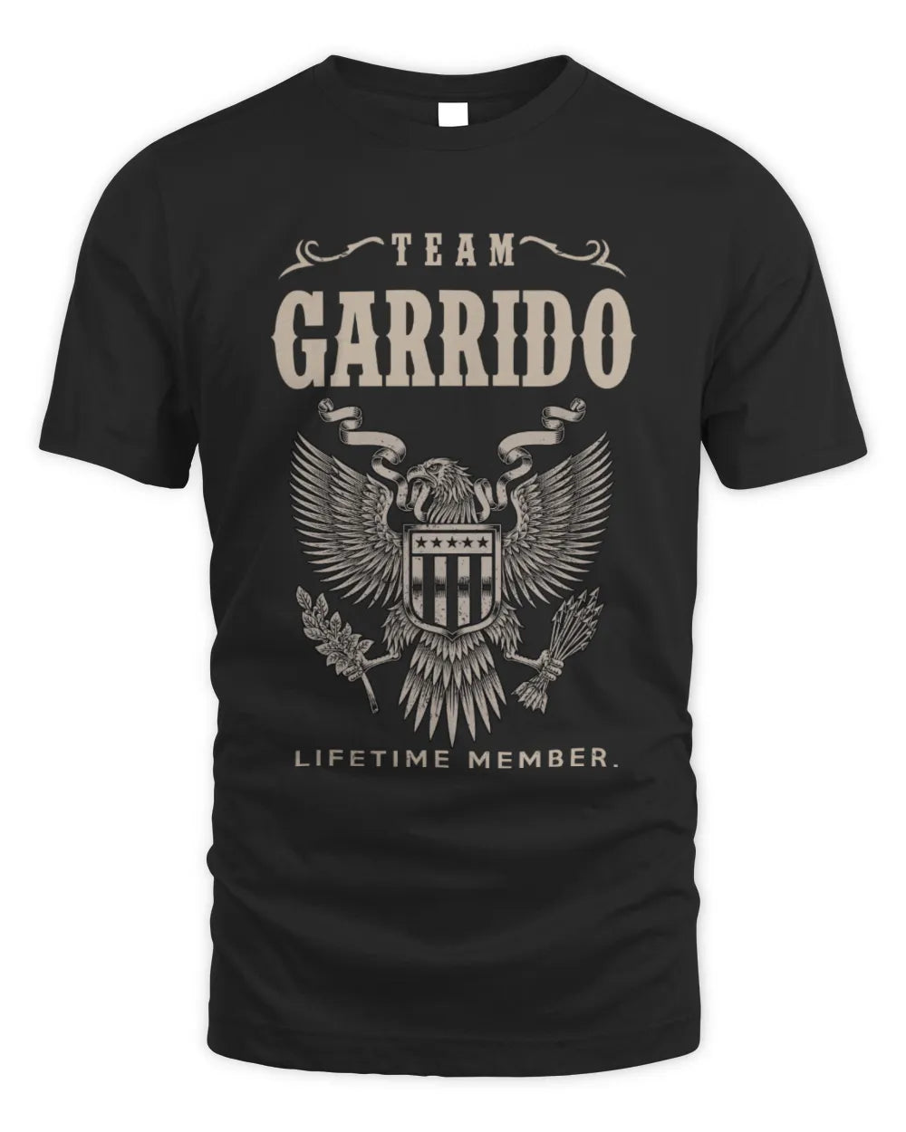 GARRIDO TP06-K82 – Personalized Classic Style Apparel “Team NAME Lifetime Member” - Unisex Standard T-Shirt - Black