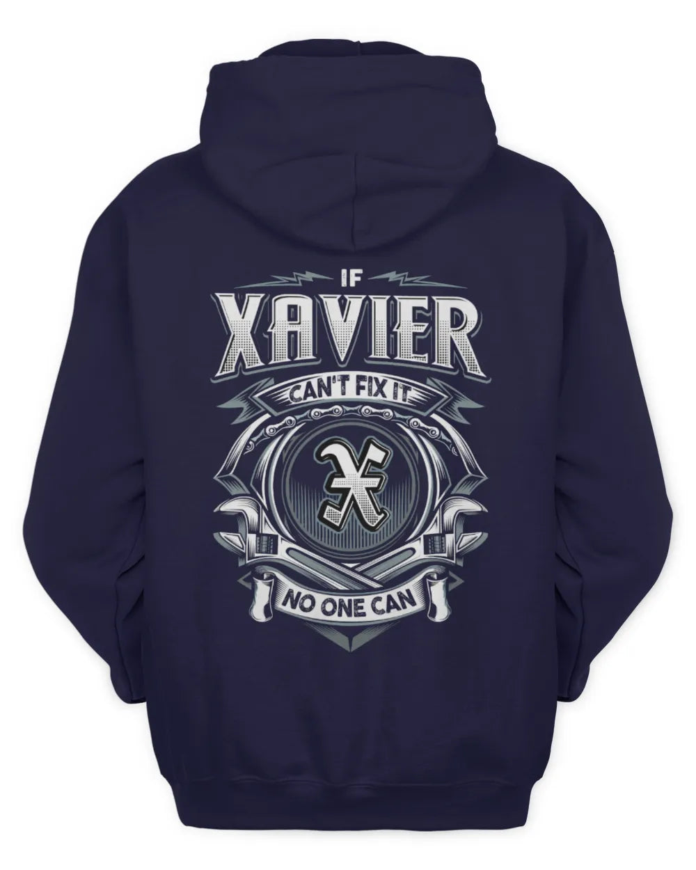 XAVIER AP81-K4-626 - Personalized Ahmed Quote Apparel “If Ahmed Can't Fix It, No One Can” - Unisex Hoodie - Navy
