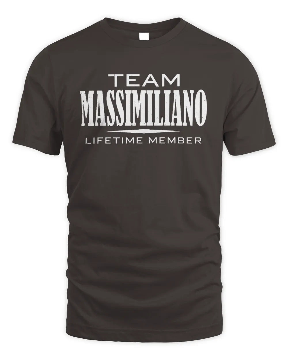 MASSIMILIANO BL62-K4-128 - Personalized “Team NAME Lifetime Member” - Unisex Standard T-Shirt - Dark Chocolate