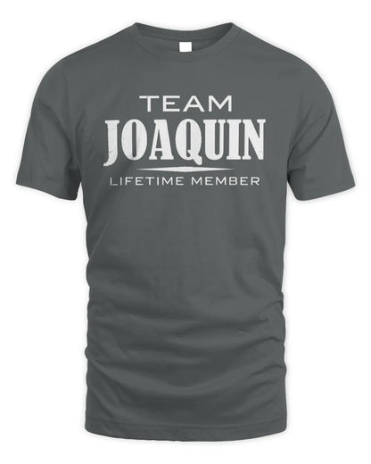 JOAQUIN BL62-K4-128 - Personalized “Team NAME Lifetime Member” - Unisex Standard T-Shirt - Charcoal