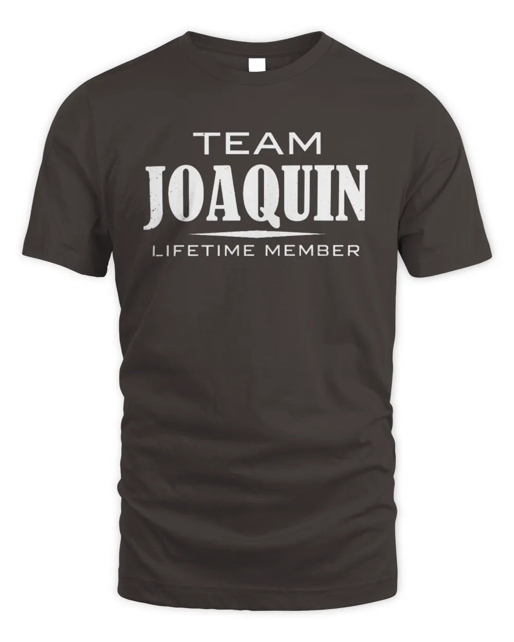 JOAQUIN BL62-K4-128 - Personalized “Team NAME Lifetime Member” - Unisex Standard T-Shirt - Dark Chocolate