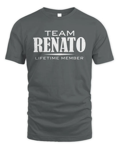 RENATO BL62-K4-128 - Personalized “Team NAME Lifetime Member” - Unisex Standard T-Shirt - Charcoal