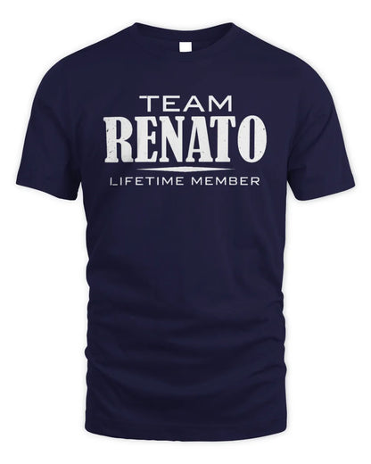 RENATO BL62-K4-128 - Personalized “Team NAME Lifetime Member” - Unisex Standard T-Shirt - Navy