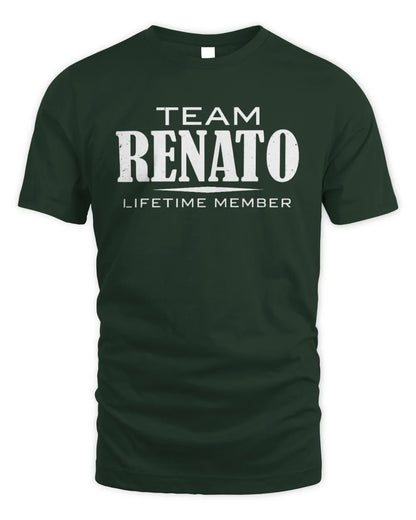 RENATO BL62-K4-128 - Personalized “Team NAME Lifetime Member” - Unisex Standard T-Shirt - Forest Green