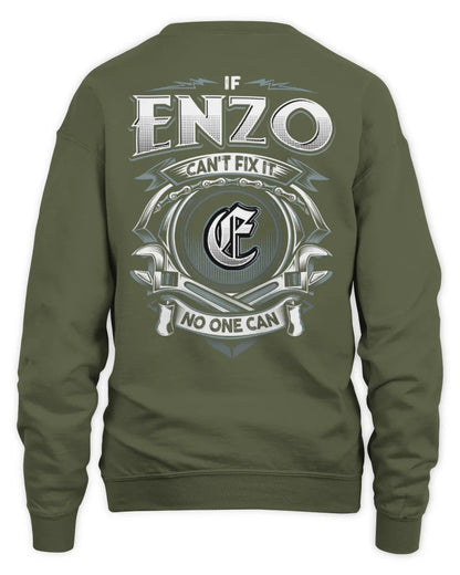 ENZO AP81-K4-626 - Personalized Ahmed Quote Apparel “If Ahmed Can't Fix It, No One Can” - Unisex Sweatshirt - Military Green