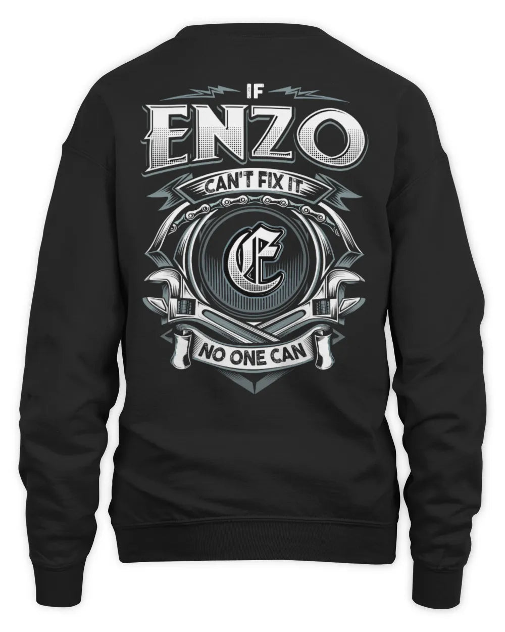 ENZO AP81-K4-626 - Personalized Ahmed Quote Apparel “If Ahmed Can't Fix It, No One Can” - Unisex Sweatshirt - Black