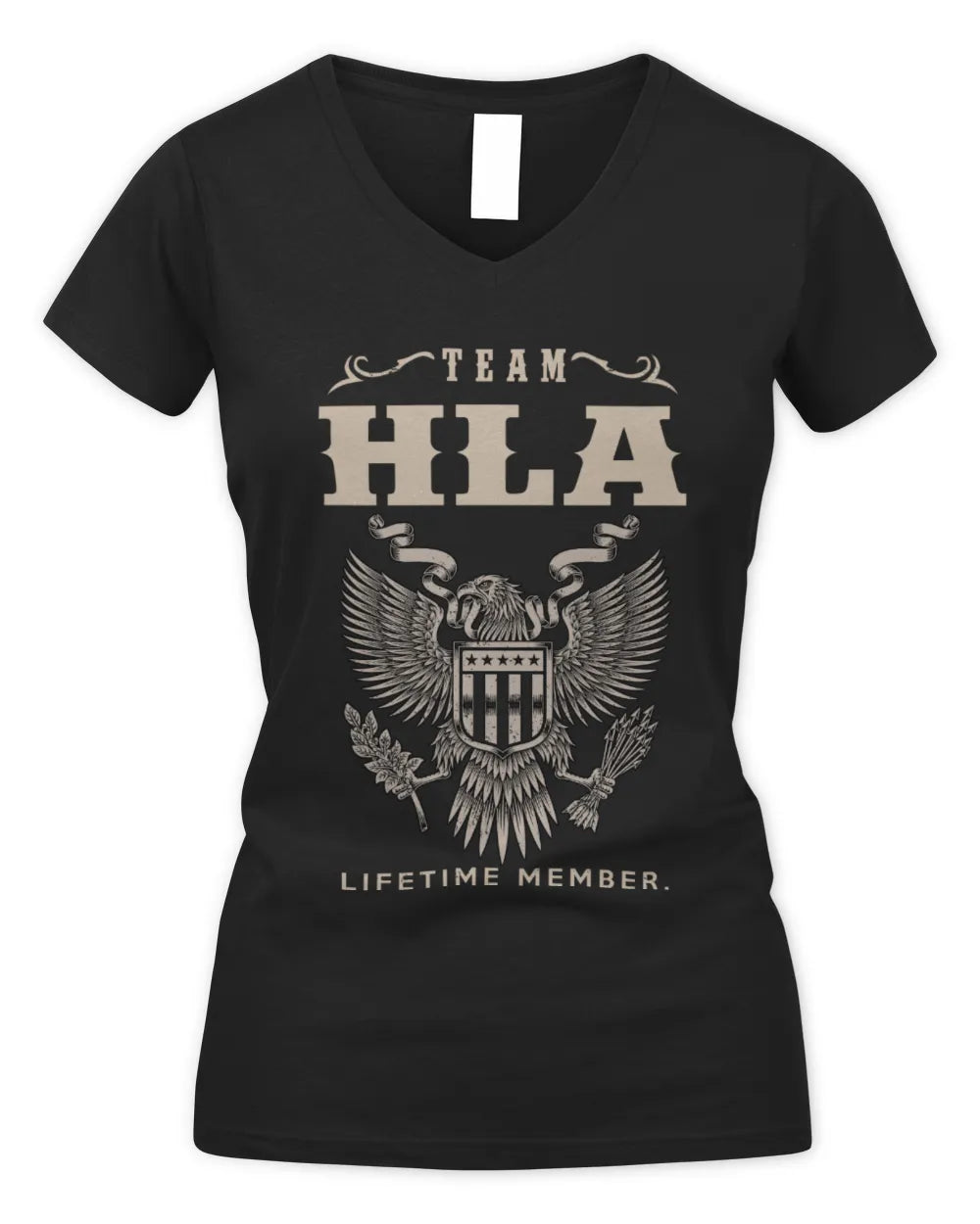 HLA TP06-K82 – Personalized Classic Style Apparel “Team NAME Lifetime Member” - Women's V-Neck T-Shirt - Black