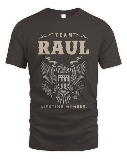 RAUL TP06-K82 – Personalized Classic Style Apparel “Team NAME Lifetime Member” - Unisex Standard T-Shirt - Dark Chocolate