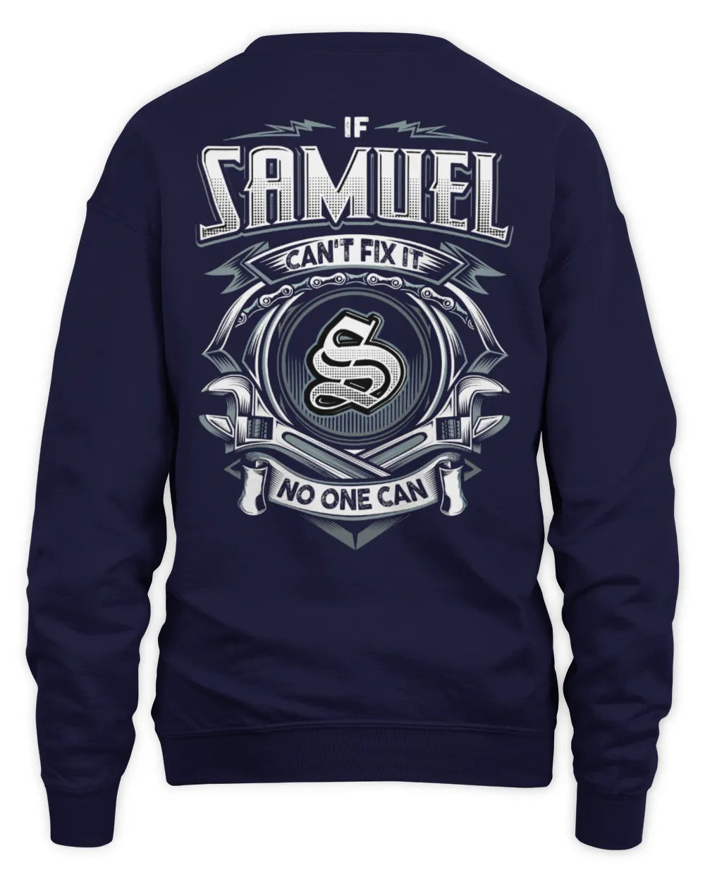 SAMUEL AP81-K4-626 - Personalized Ahmed Quote Apparel “If Ahmed Can't Fix It, No One Can” - Unisex Sweatshirt - Navy