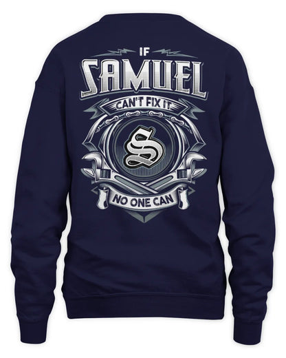 SAMUEL AP81-K4-626 - Personalized Ahmed Quote Apparel “If Ahmed Can't Fix It, No One Can” - Unisex Sweatshirt - Navy