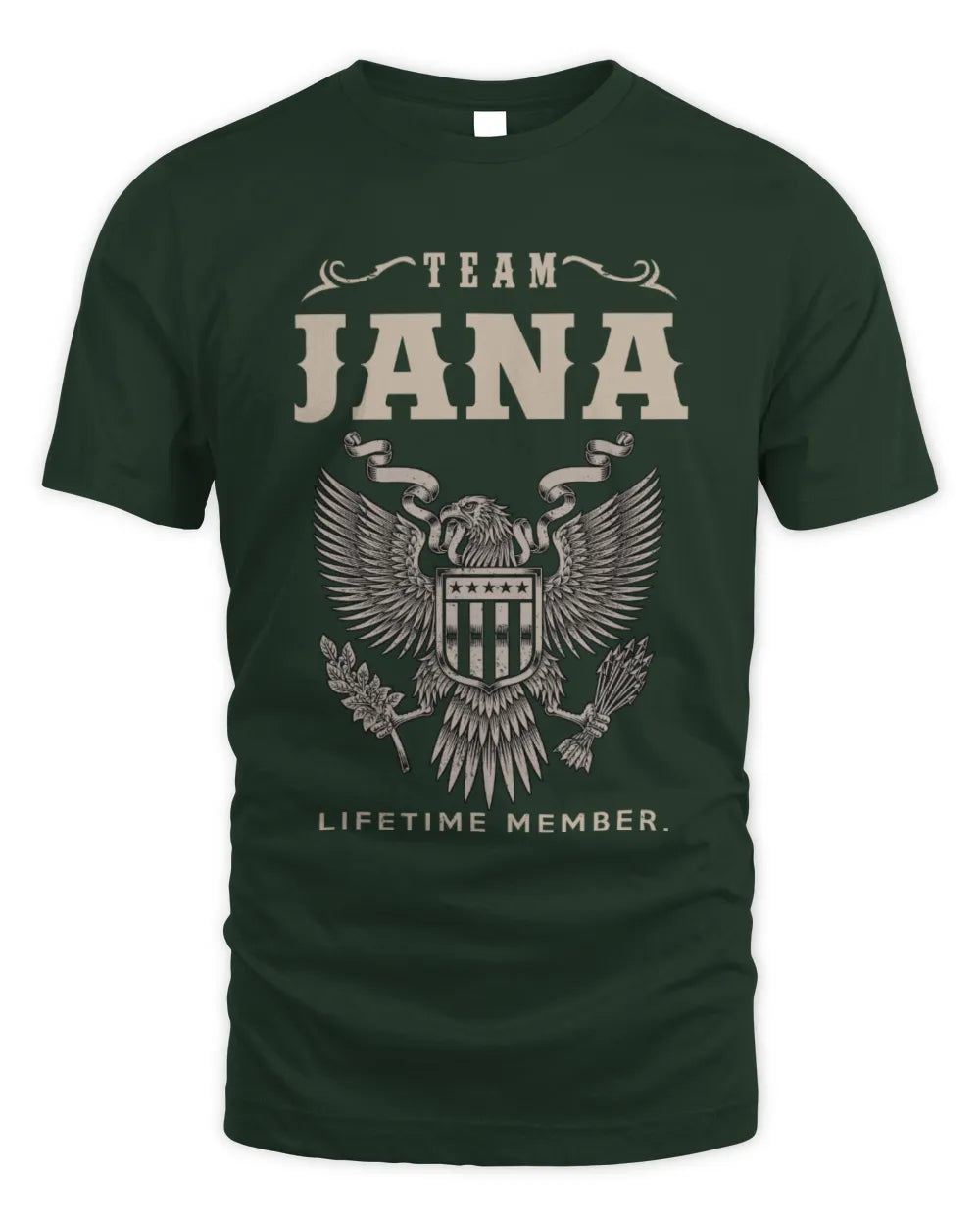 JANA TP06-K82 – Personalized Classic Style Apparel “Team NAME Lifetime Member” - Unisex Standard T-Shirt - Forest Green