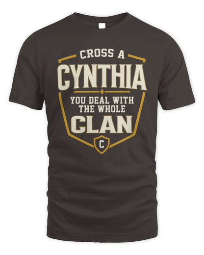 CYNTHIA NT1-K008 Cross A/An NAME, You Deal With the Whole Clan | Personalized Vintage T-Shirt - Unisex Standard T-Shirt - Dark Chocolate