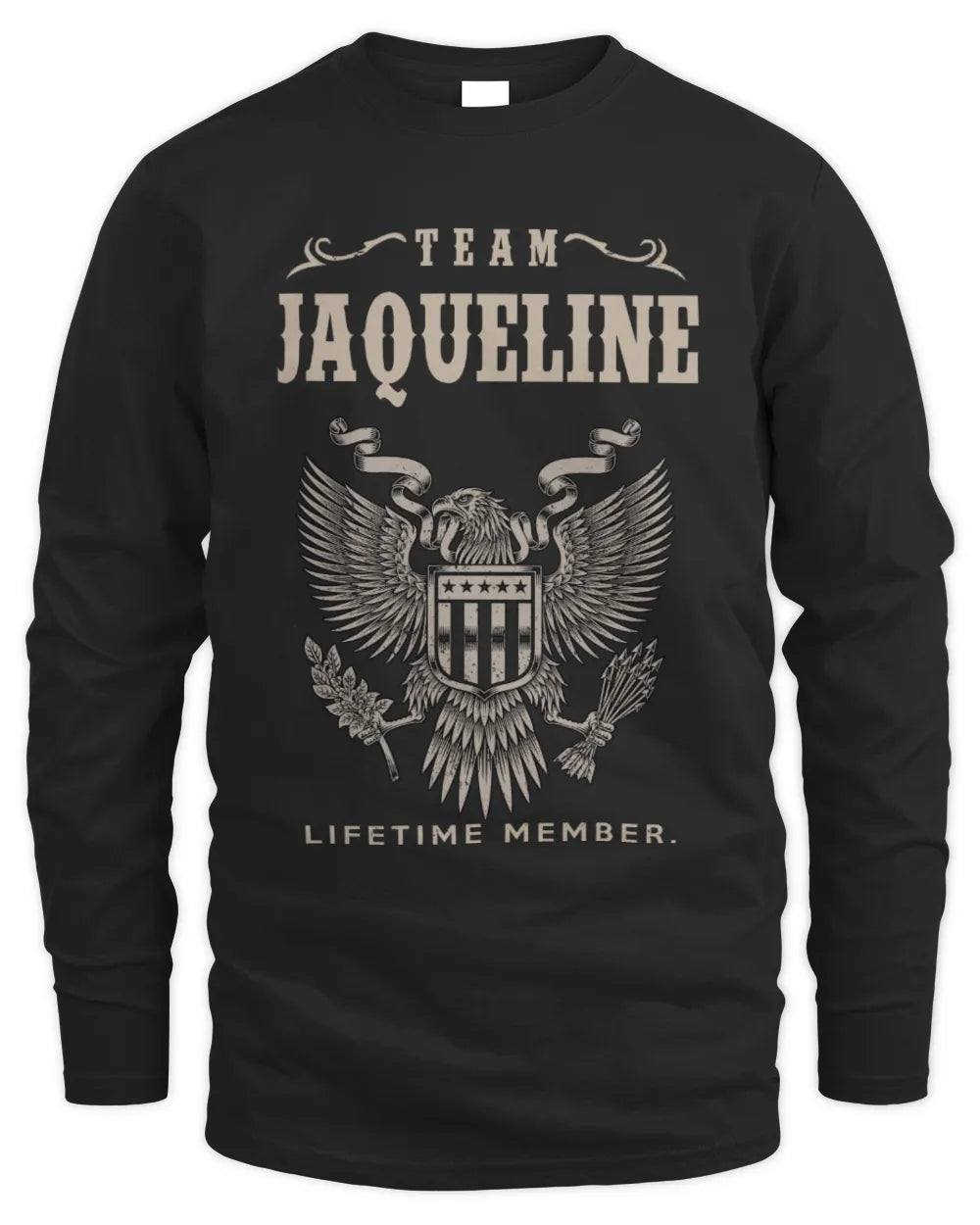 JAQUELINE TP06-K82 – Personalized Classic Style Apparel “Team NAME Lifetime Member” - Men's Long Sleeved T-Shirt - Black