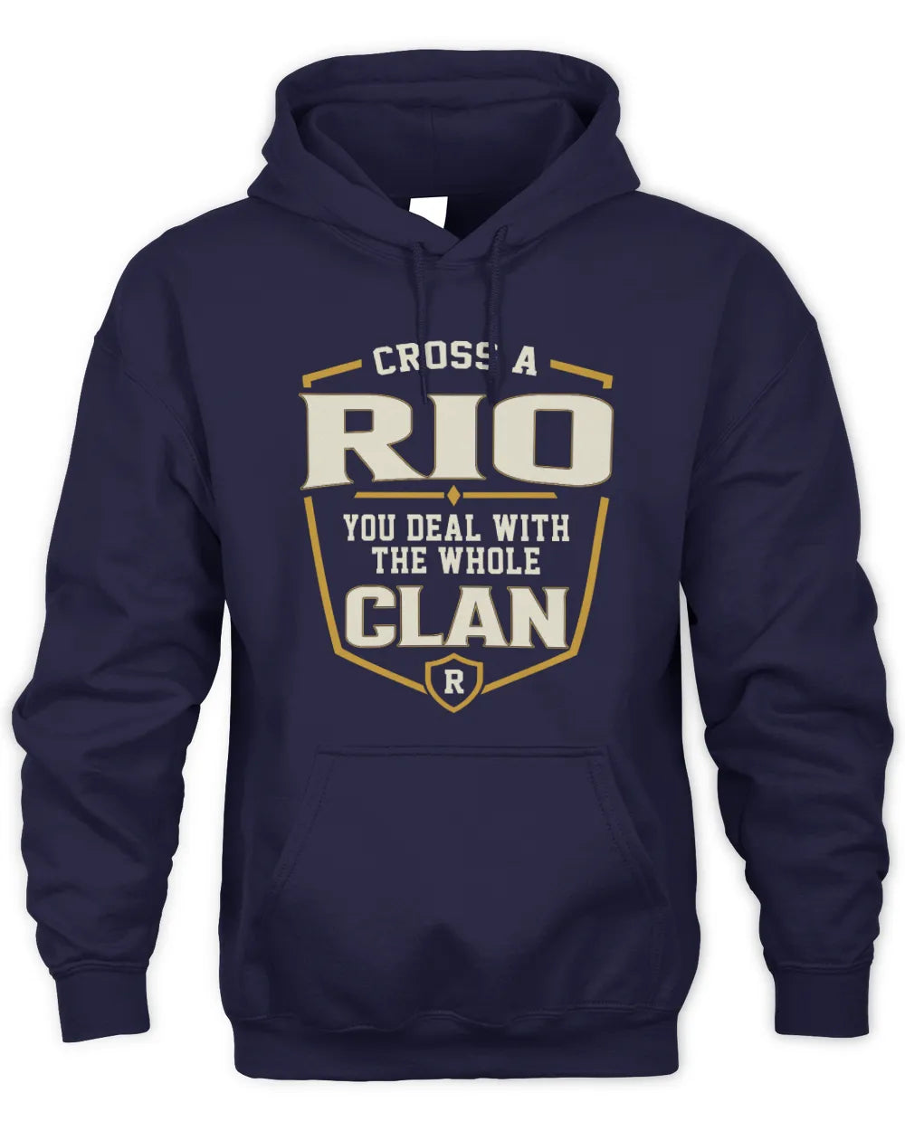 RIO NT1-K008 Cross A/An NAME, You Deal With the Whole Clan | Personalized Vintage T-Shirt - Unisex Hoodie - Navy