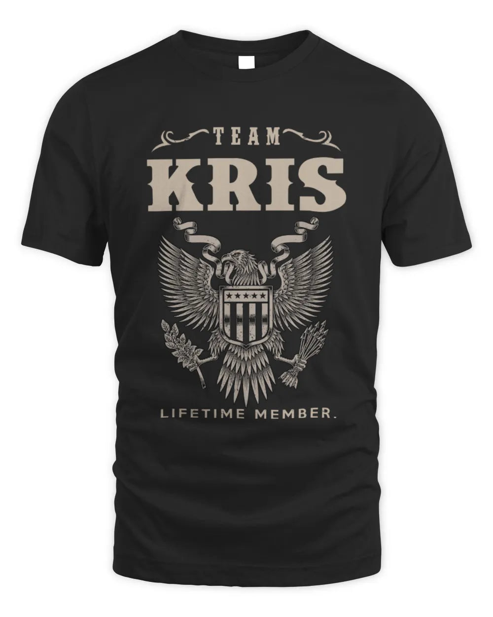 KRIS TP06-K82 – Personalized Classic Style Apparel “Team NAME Lifetime Member” - Unisex Standard T-Shirt - Black
