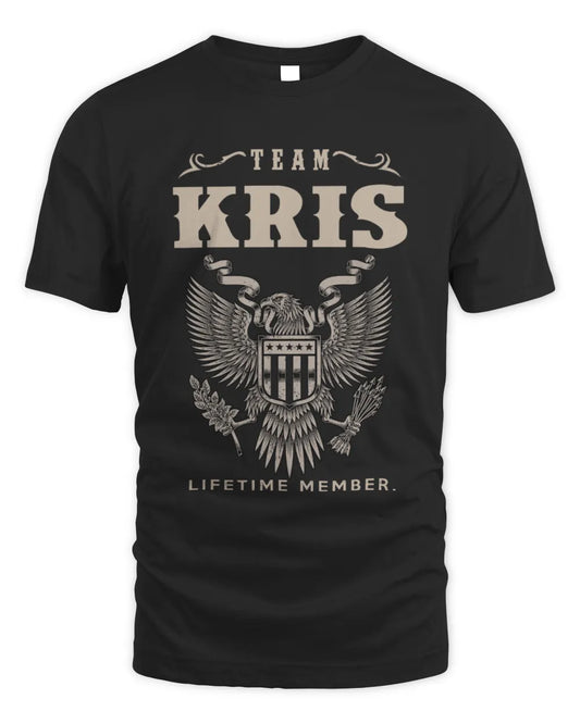 KRIS TP06-K82 – Personalized Classic Style Apparel “Team NAME Lifetime Member” - Unisex Standard T-Shirt - Black
