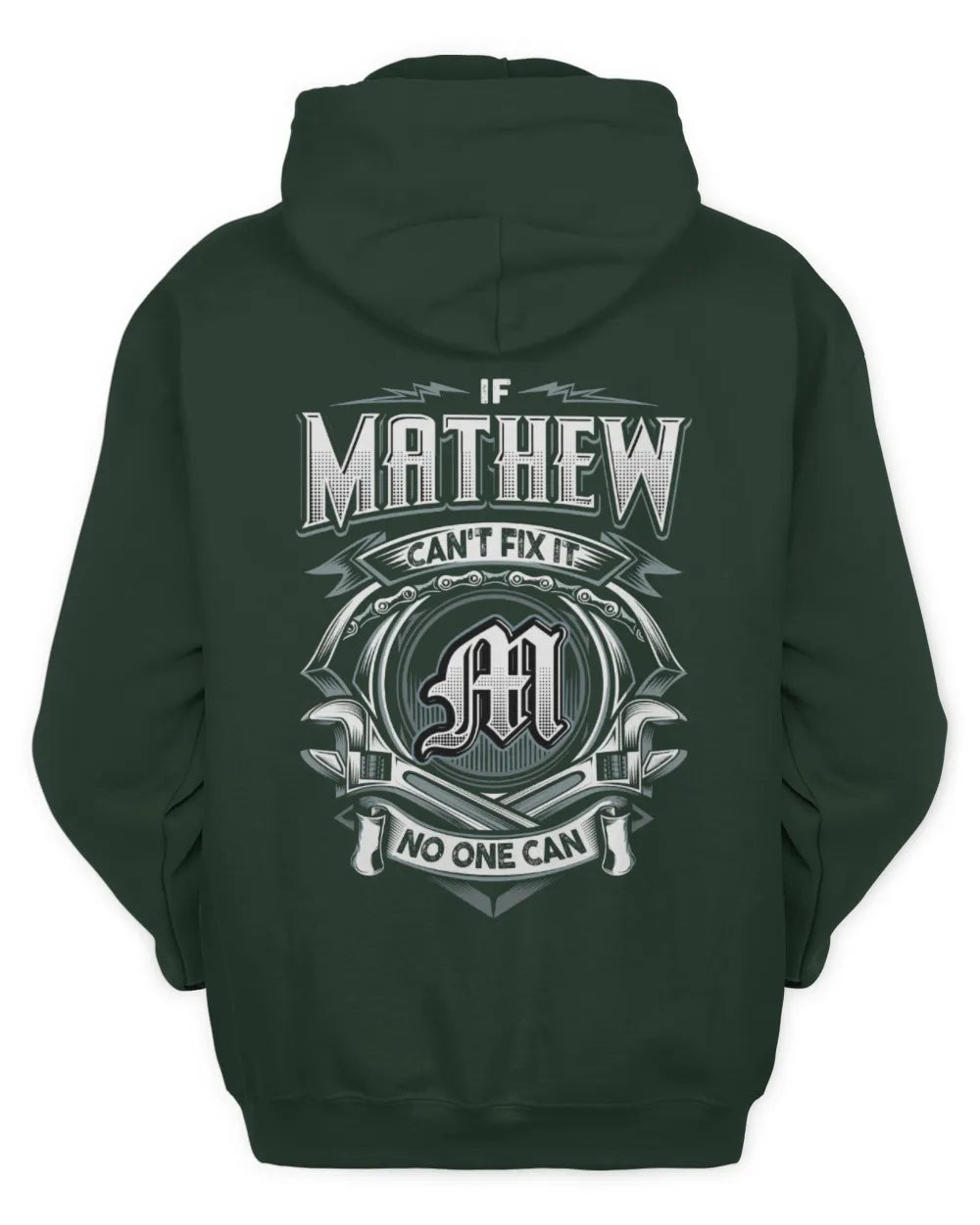 MATHEW AP81-K4-626 - Personalized Ahmed Quote Apparel “If Ahmed Can't Fix It, No One Can” - Unisex Hoodie - Forest Green