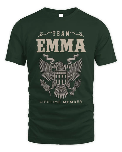 EMMA TP06-K82 – Personalized Classic Style Apparel “Team NAME Lifetime Member” - Unisex Standard T-Shirt - Forest Green