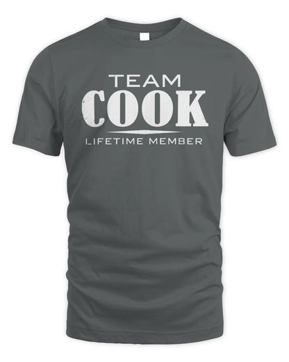 COOK BL62-K4-128 - Personalized “Team NAME Lifetime Member” - Unisex Standard T-Shirt - Charcoal