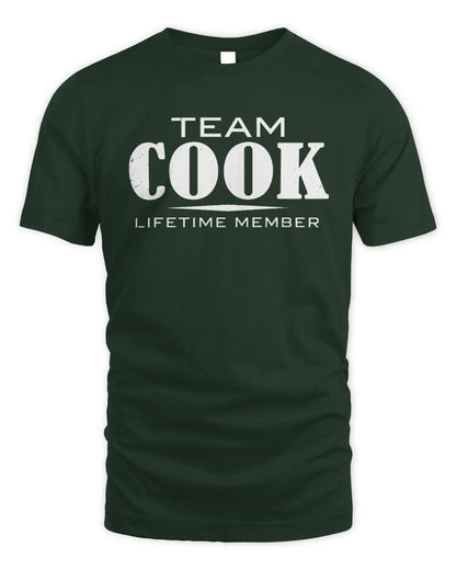 COOK BL62-K4-128 - Personalized “Team NAME Lifetime Member” - Unisex Standard T-Shirt - Forest Green