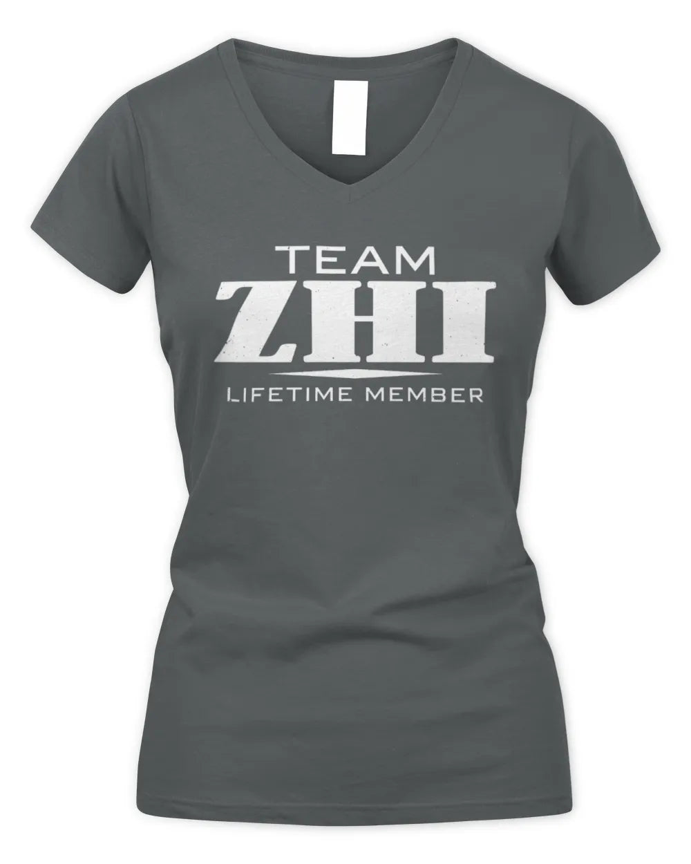 ZHI BL62-K4-128 - Personalized “Team NAME Lifetime Member” - Women's V-Neck T-Shirt - Charcoal