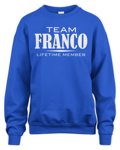 FRANCO BL62-K4-128 - Personalized “Team NAME Lifetime Member” - Unisex Sweatshirt - Royal