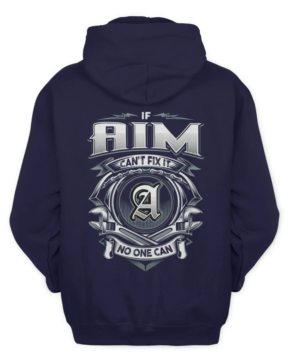 AIM AP81-K4-626 - Personalized Ahmed Quote Apparel “If Ahmed Can't Fix It, No One Can” - Unisex Hoodie - Navy