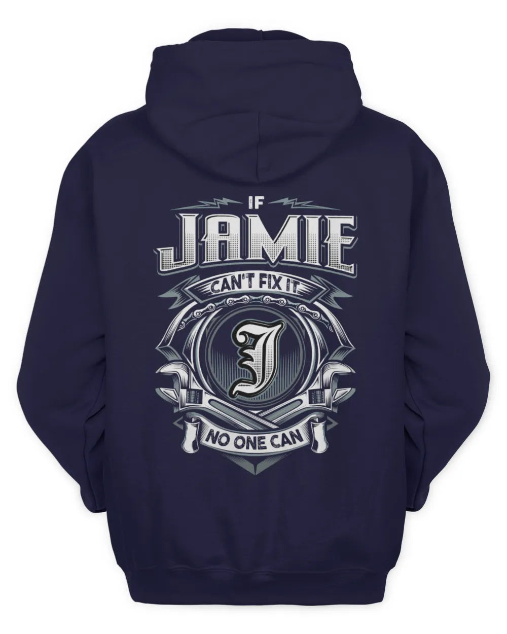 JAMIE AP81-K4-626 - Personalized Ahmed Quote Apparel “If Ahmed Can't Fix It, No One Can” - Unisex Hoodie - Navy