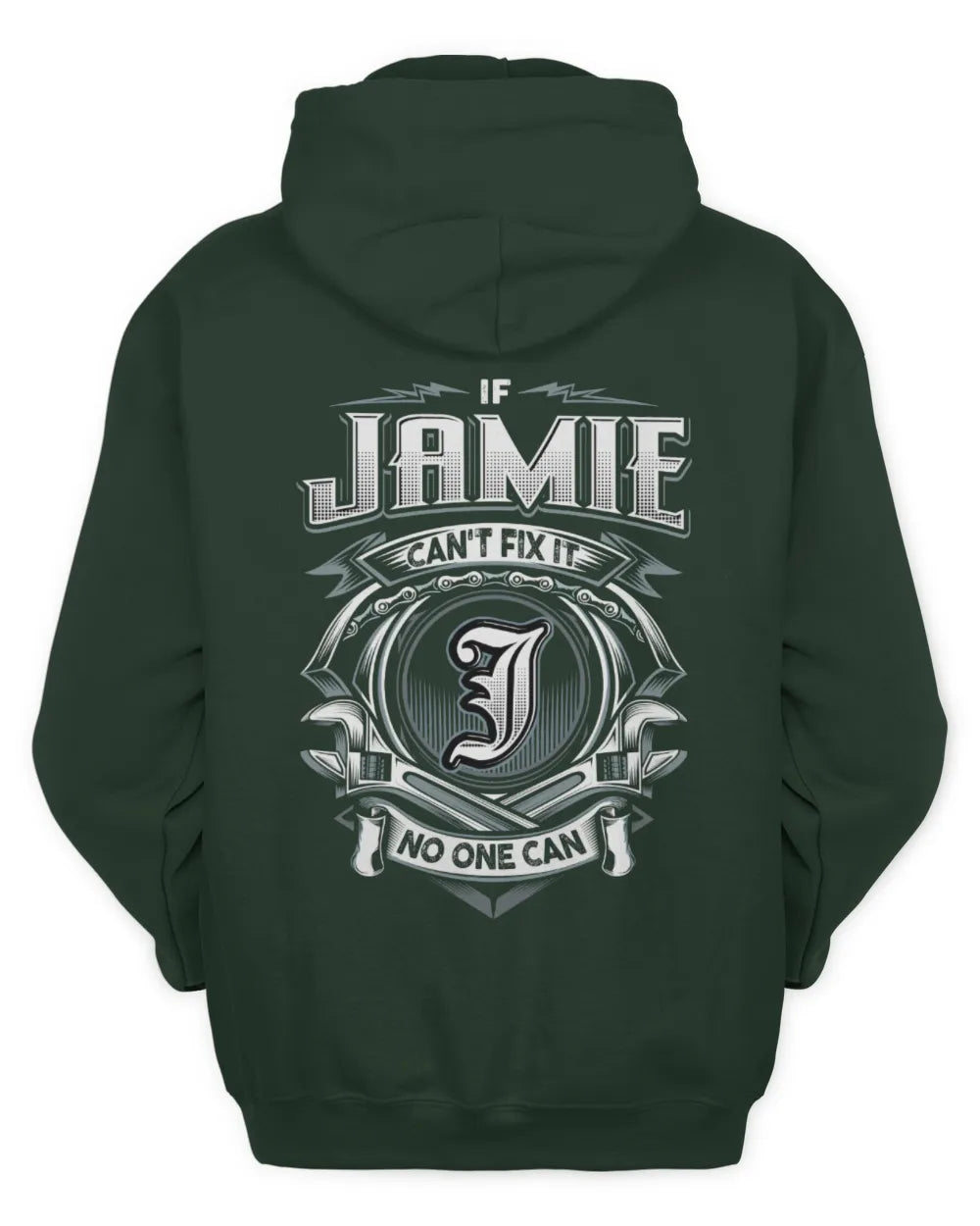 JAMIE AP81-K4-626 - Personalized Ahmed Quote Apparel “If Ahmed Can't Fix It, No One Can” - Unisex Hoodie - Forest Green