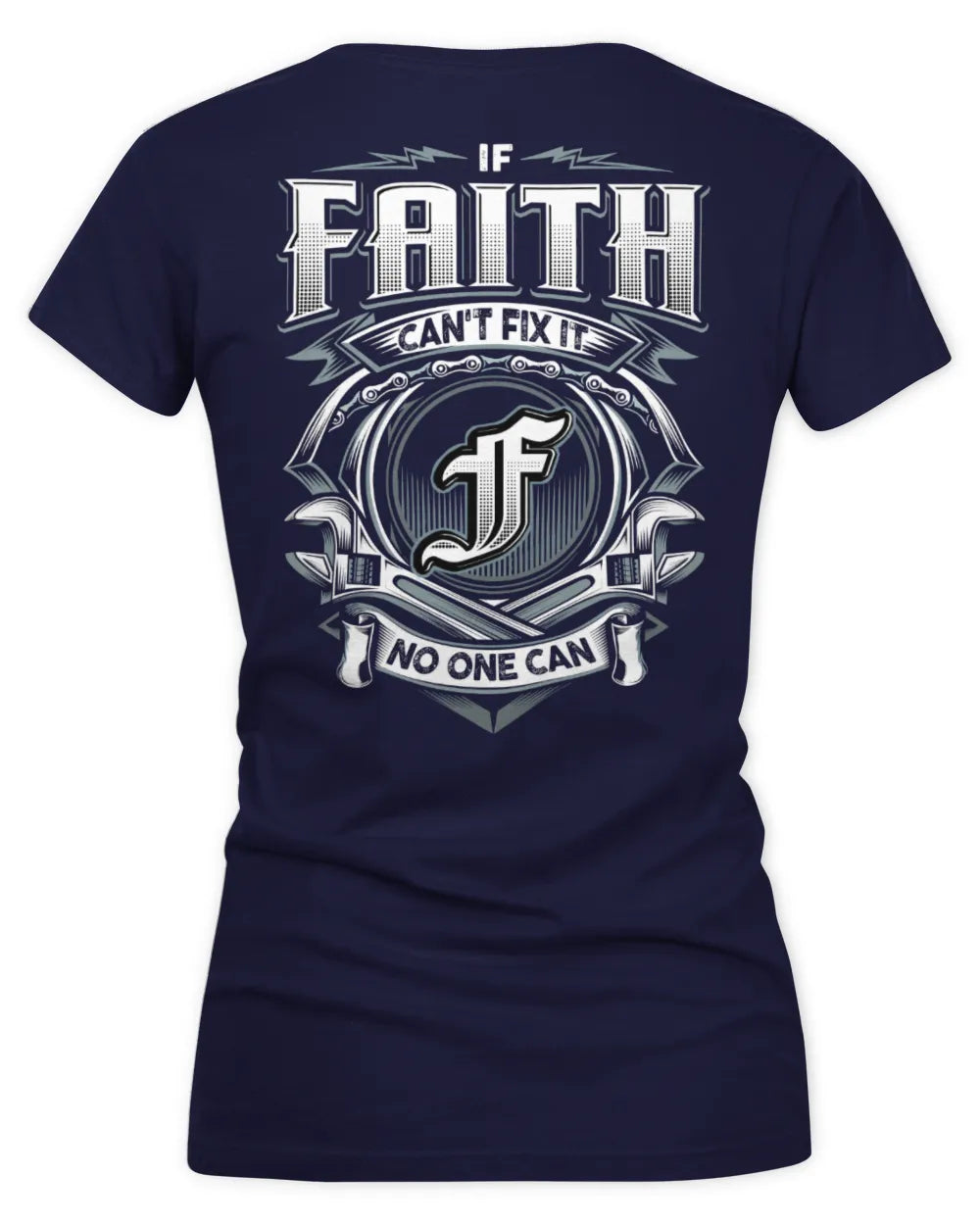 FAITH AP81-K4-626 - Personalized Ahmed Quote Apparel “If Ahmed Can't Fix It, No One Can” - Women's V-Neck T-Shirt - Navy