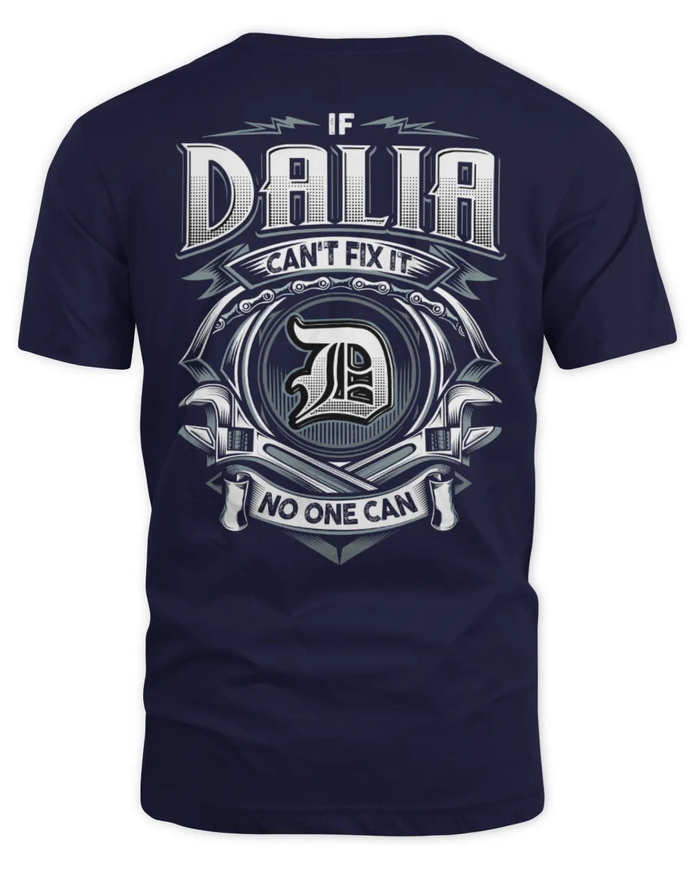 DALIA AP81-K4-626 - Personalized Ahmed Quote Apparel “If Ahmed Can't Fix It, No One Can” - Unisex Standard T-Shirt - Navy