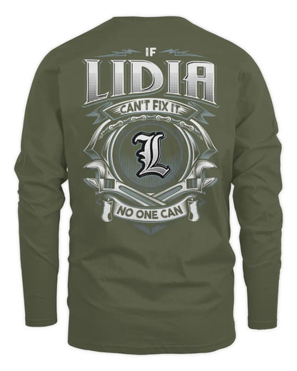 LIDIA AP81-K4-626 - Personalized Ahmed Quote Apparel “If Ahmed Can't Fix It, No One Can” - Men's Long Sleeved T-Shirt - Military Green