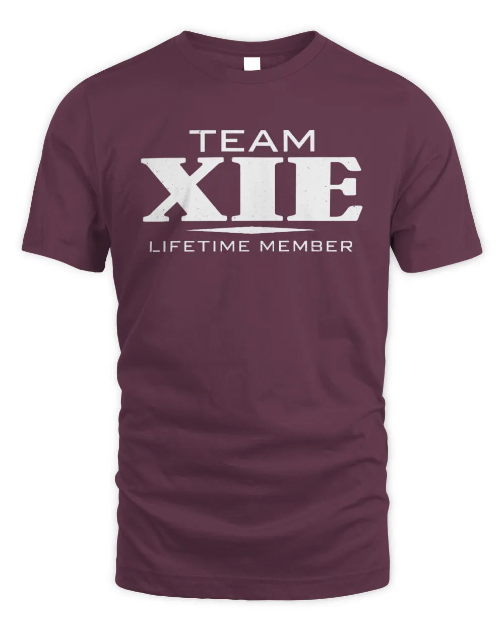 XIE BL62-K4-128 - Personalized “Team NAME Lifetime Member” - Unisex Standard T-Shirt - Maroon