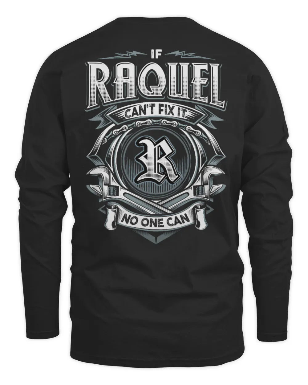 RAQUEL AP81-K4-626 - Personalized Ahmed Quote Apparel “If Ahmed Can't Fix It, No One Can” - Men's Long Sleeved T-Shirt - Black