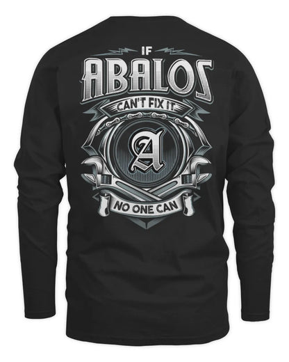 ABALOS AP81-K4-626 - Personalized Ahmed Quote Apparel “If Ahmed Can't Fix It, No One Can” - Men's Long Sleeved T-Shirt - Black