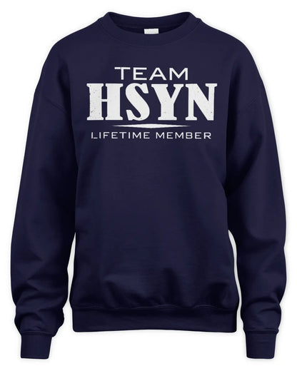 HSYN BL62-K4-128 - Personalized “Team NAME Lifetime Member” - Unisex Sweatshirt - Navy