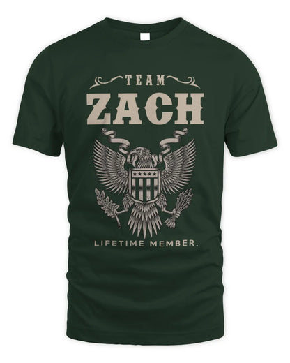 ZACH TP06-K82 – Personalized Classic Style Apparel “Team NAME Lifetime Member” - Unisex Standard T-Shirt - Forest Green