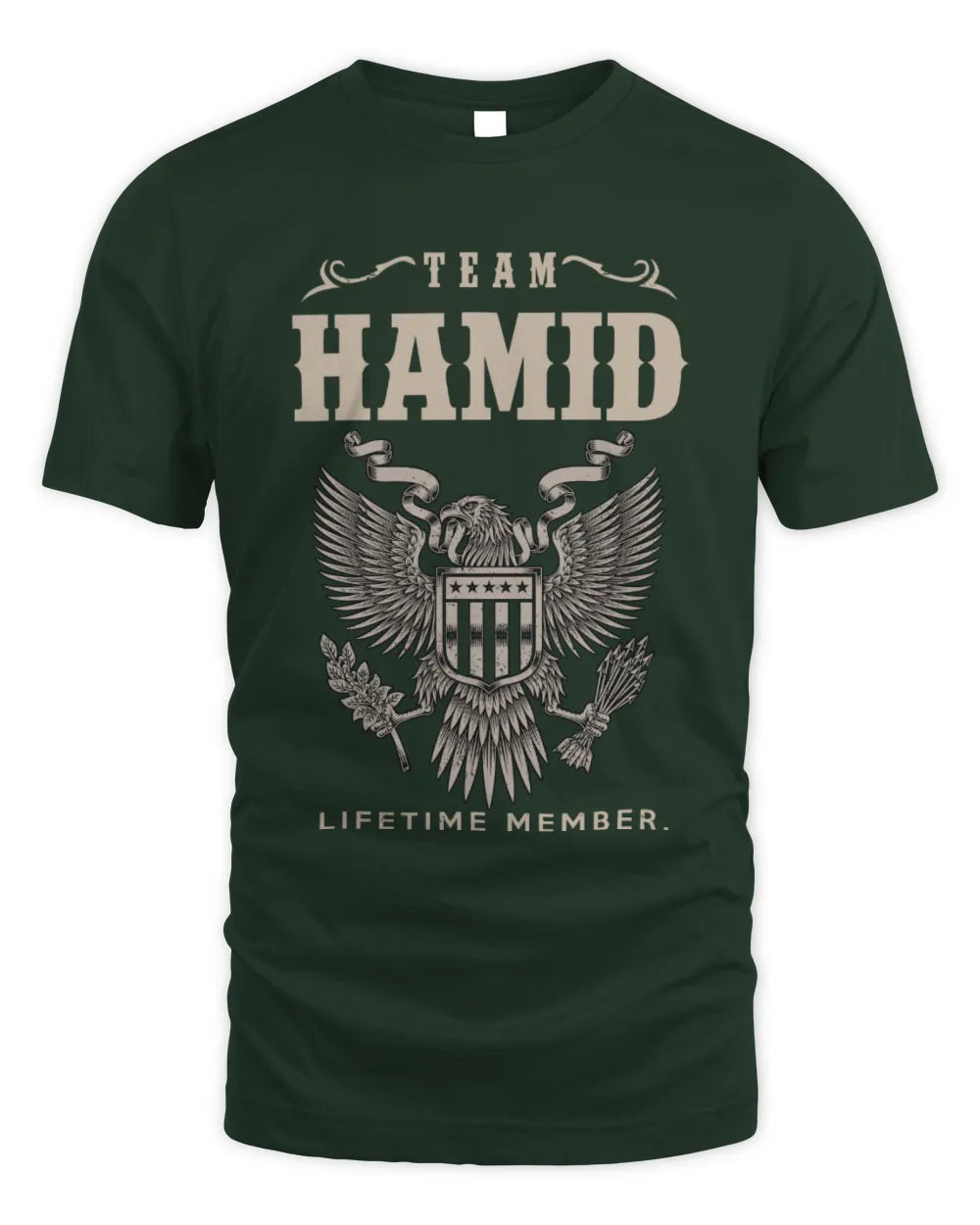HAMID TP06-K82 – Personalized Classic Style Apparel “Team NAME Lifetime Member” - Unisex Standard T-Shirt - Forest Green