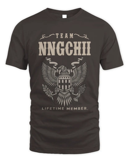 NNGCHII TP06-K82 – Personalized Classic Style Apparel “Team NAME Lifetime Member” - Unisex Standard T-Shirt - Dark Chocolate