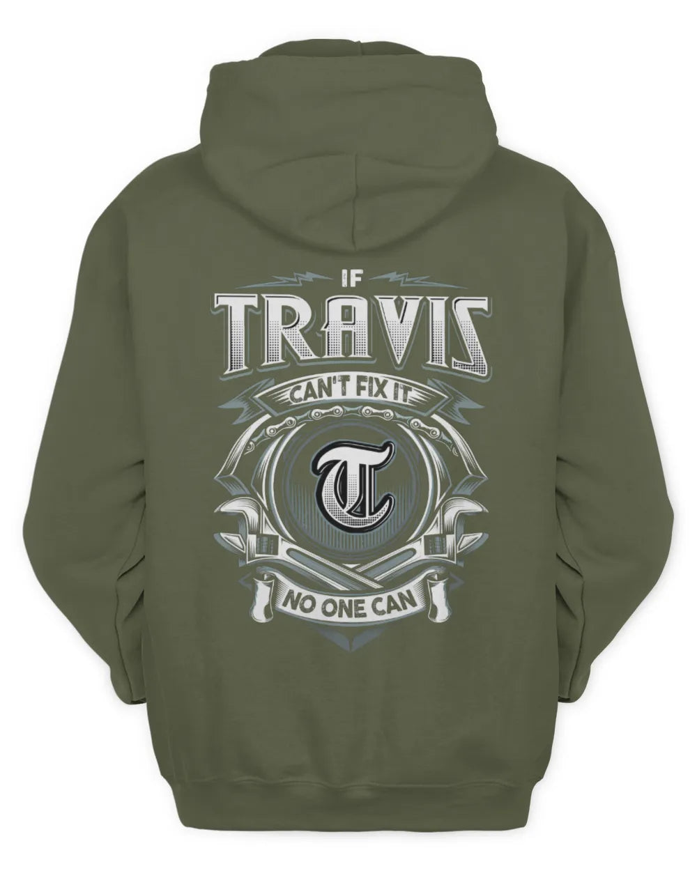 TRAVIS AP81-K4-626 - Personalized Ahmed Quote Apparel “If Ahmed Can't Fix It, No One Can” - Unisex Hoodie - Military Green